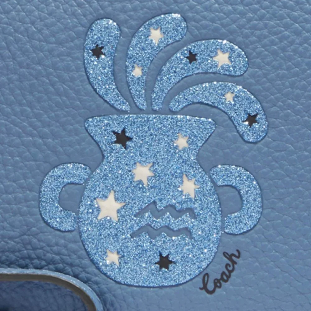 Coach Zodiac Aquarius Corner Zip Wristlet